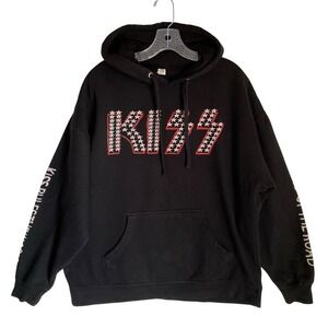 KISS End Of The Road Tour Hoodie Unisex XL Black Graphic Double Side Official